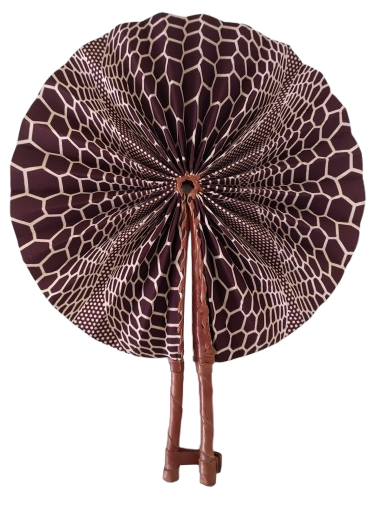 Éventail Marron Blanc