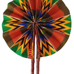 Éventail Ghanéen Vert Orange Rouge Bleu