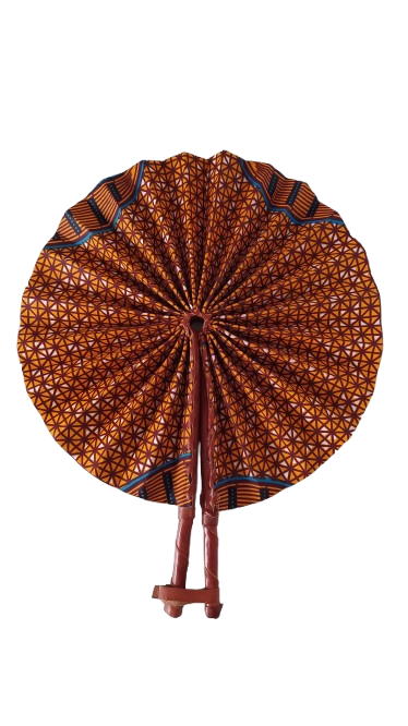 Éventail Marron Orange Bleu – Image 2