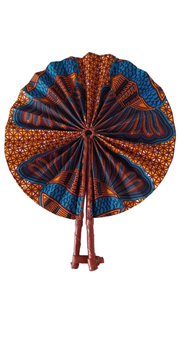 Éventail Marron Orange Bleu