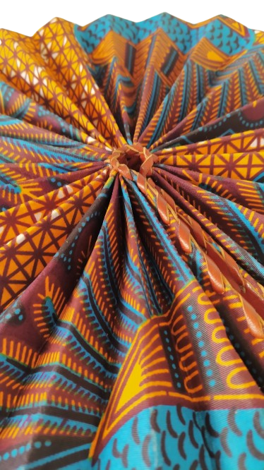 Éventail Marron Orange Bleu – Image 3