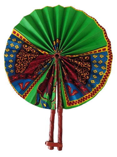Éventail Vert Fleur Rouge – Image 2
