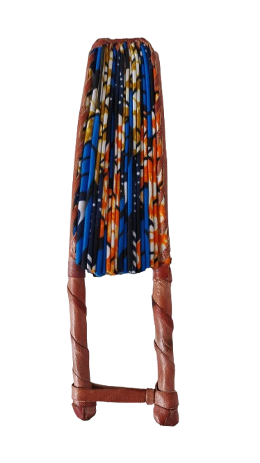 Éventail Bleu Orange Marron – Image 3