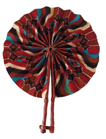 Éventail Marron Rouge Bleu – Image 2
