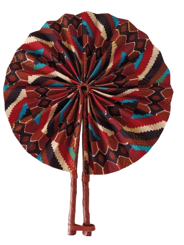 Éventail Marron Rouge Bleu
