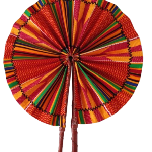 Éventail Ghanéen Cercles Rouge Orange