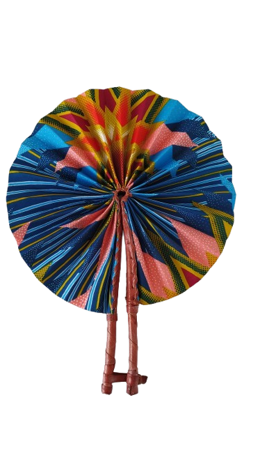 Éventail Bleu Rose Ocre – Image 2