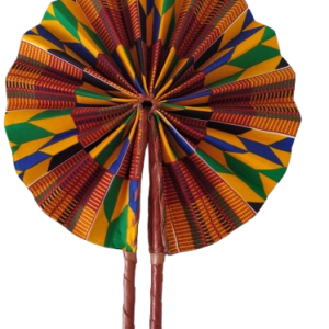 Éventail Ghanéen Orange Vert Bleu