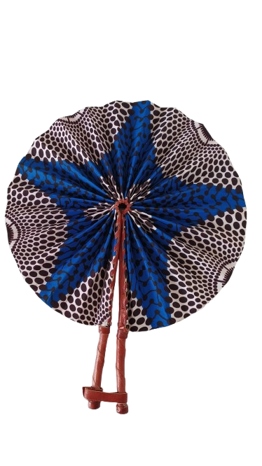 Éventail Points Marron, Bleu, Blanc – Image 2