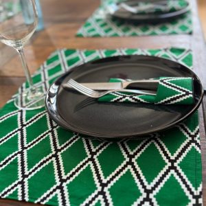 Ensemble de linge de table (6 personnes) Vert