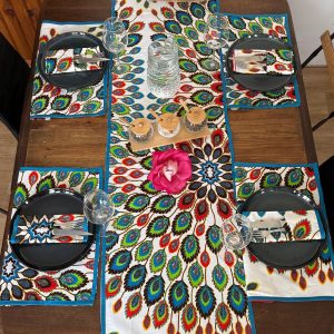 Ensemble de linge de table (6 personnes) Floral Multicolore