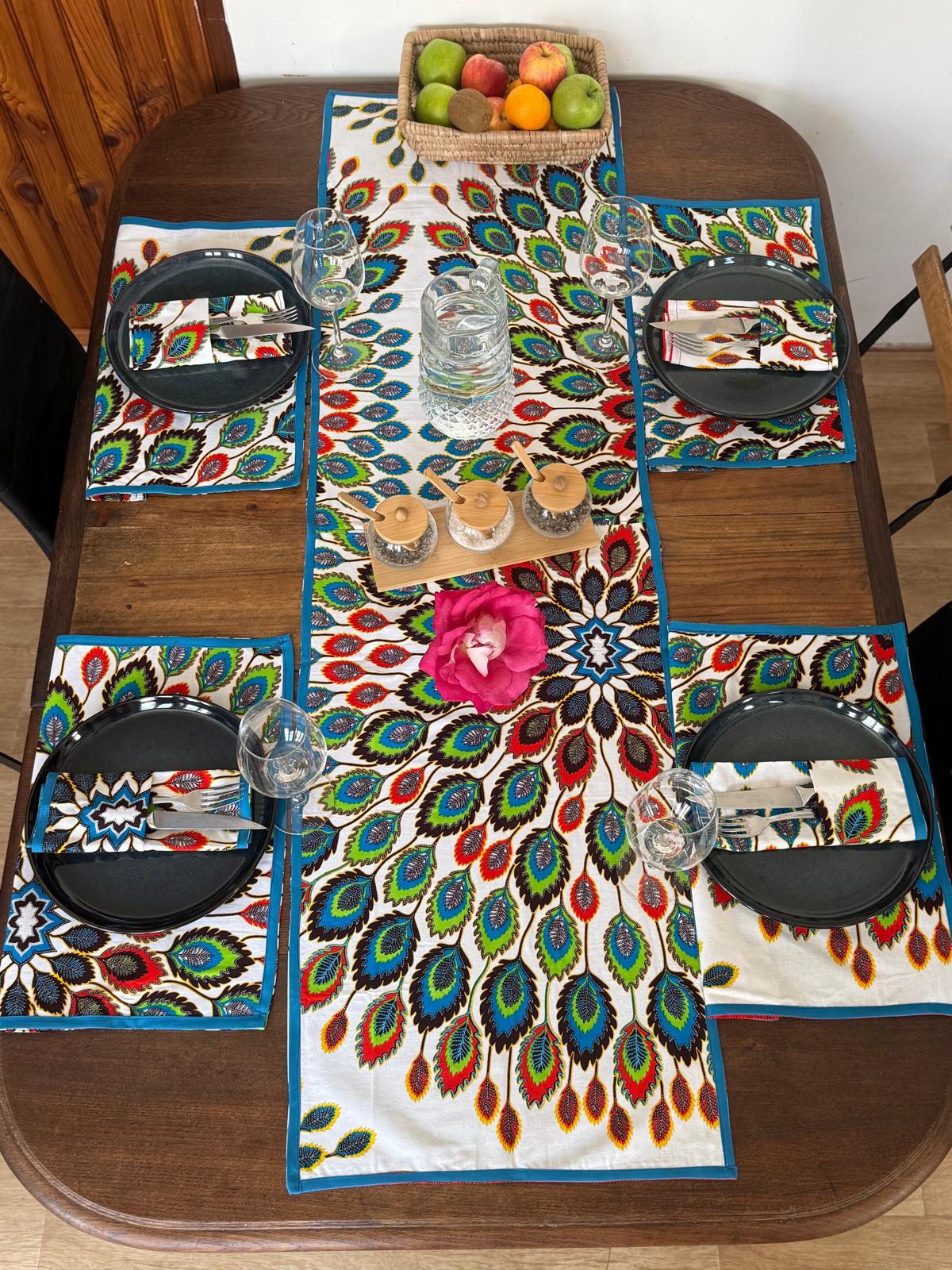 Ensemble de linge de table (6 personnes) Floral Multicolore