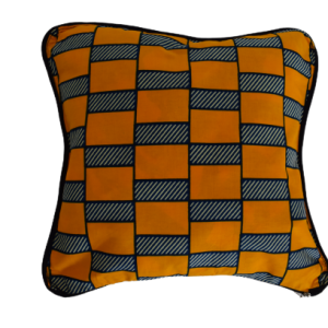 Housse de coussin Damier Orange avec bordure