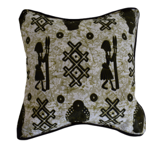 Housse de coussin Ancestral Africain avec bordure