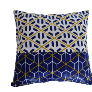 Housse de coussin Géométrique Bleu Blanc