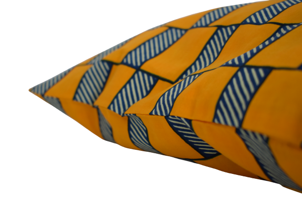 Housse de coussin Damier Orange – Image 2