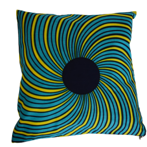 Housse de coussin Spirale Jaune Turquoise