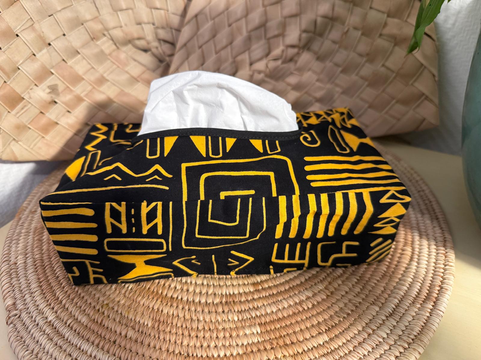 Housse boîte à mouchoirs Noir Jaune – Image 2