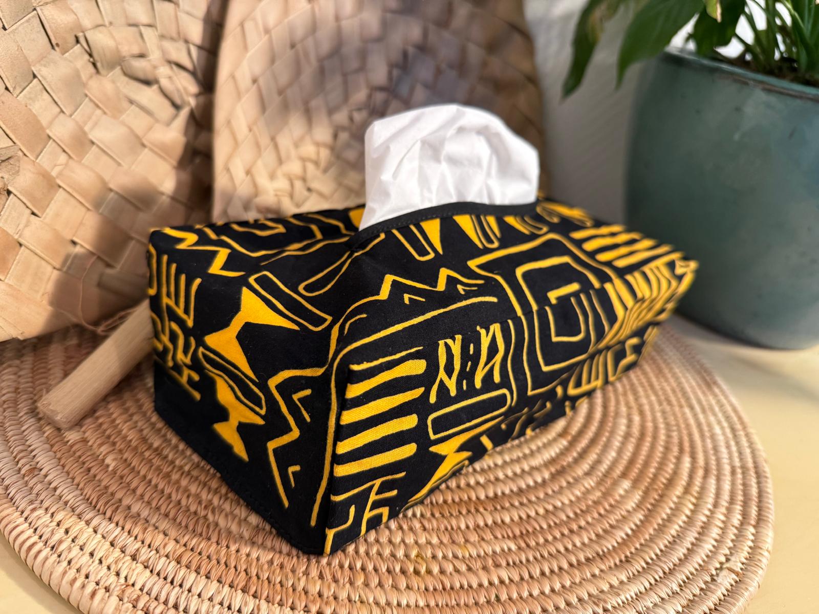 Housse boîte à mouchoirs Noir Jaune – Image 3